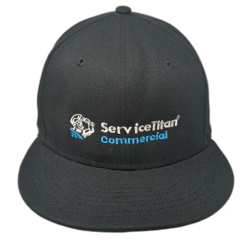 New Era Snapback Black Hat One Size ServiceTitan Commercial 9FIFTY Flat Brim